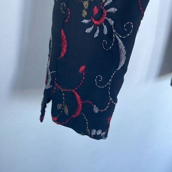 Embroidered Black Vintage Late 90’s Pants - Picture 3 of 6